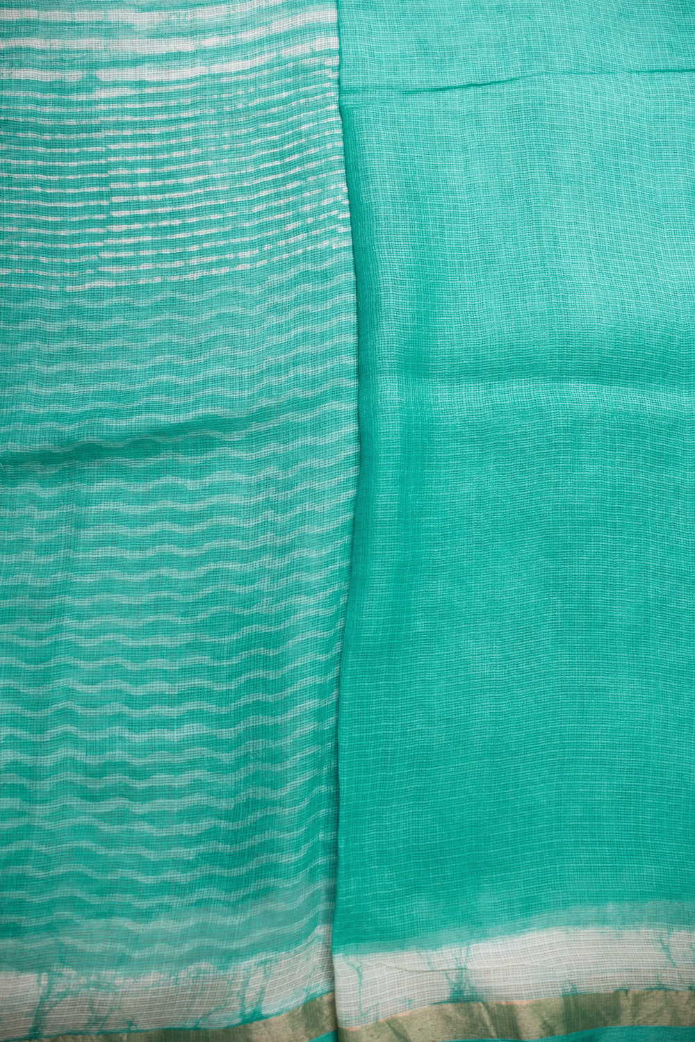 Brighter Green Block Printed Kota Silk saree - Image 4