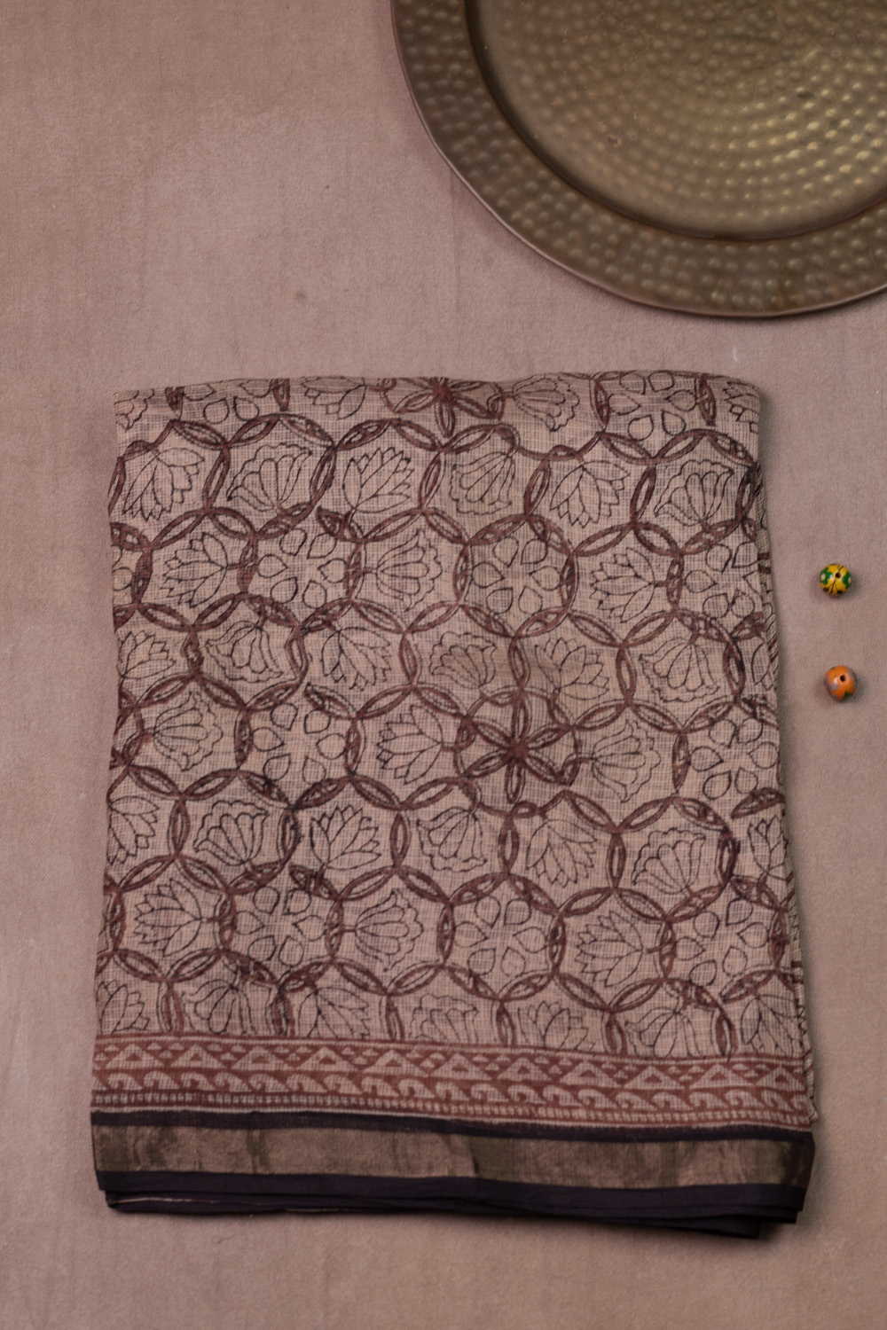Block Printed Kota Silk saree