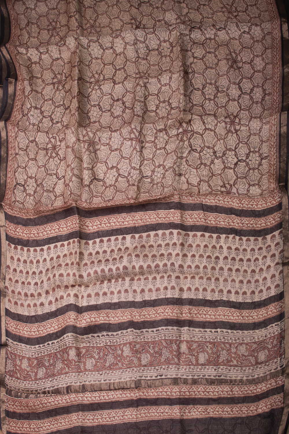 Block Printed Kota Silk saree - Image 2