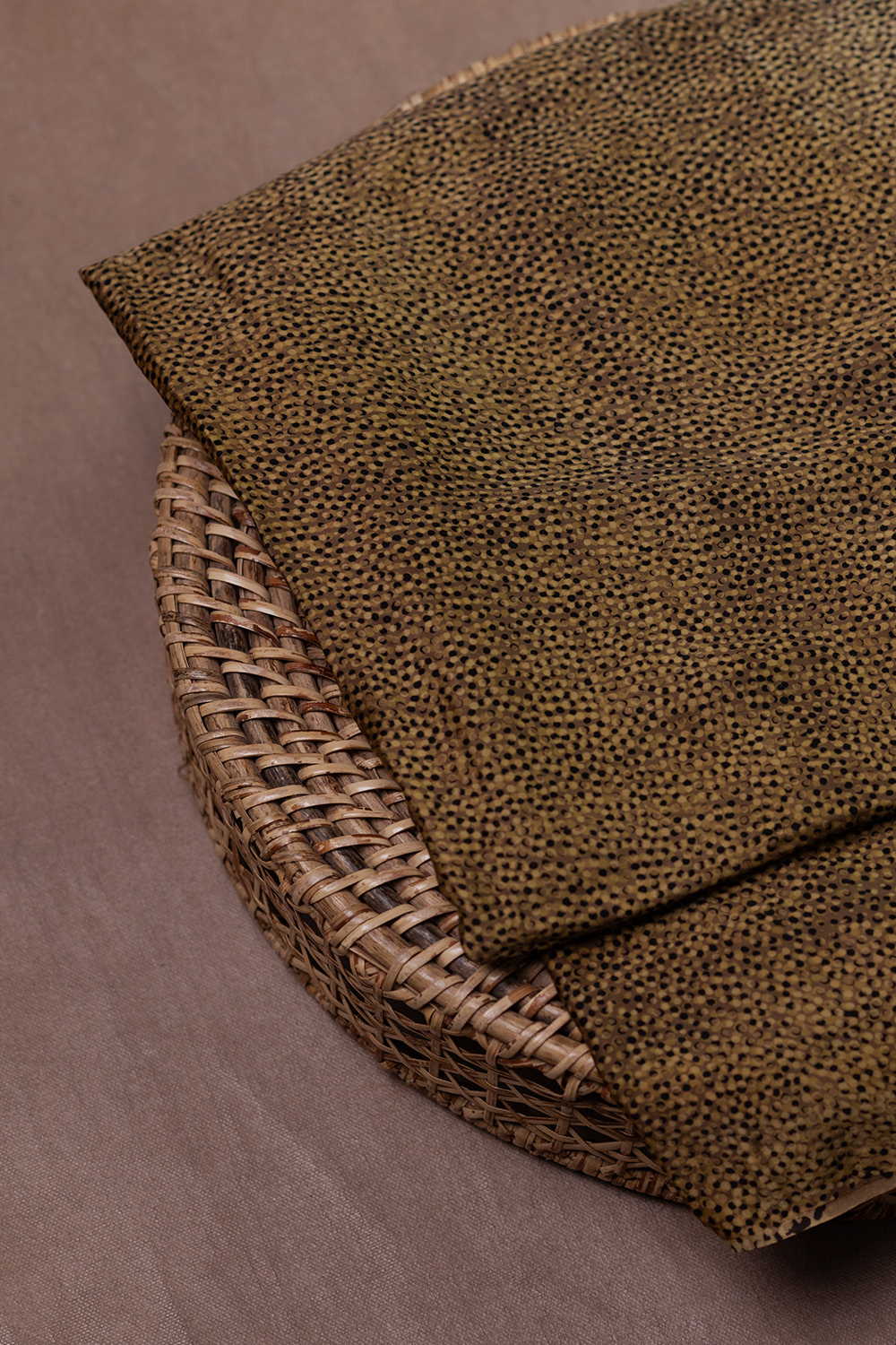 Tiny Dots Pattern Block Printed Modal Silk Fabric - Image 2