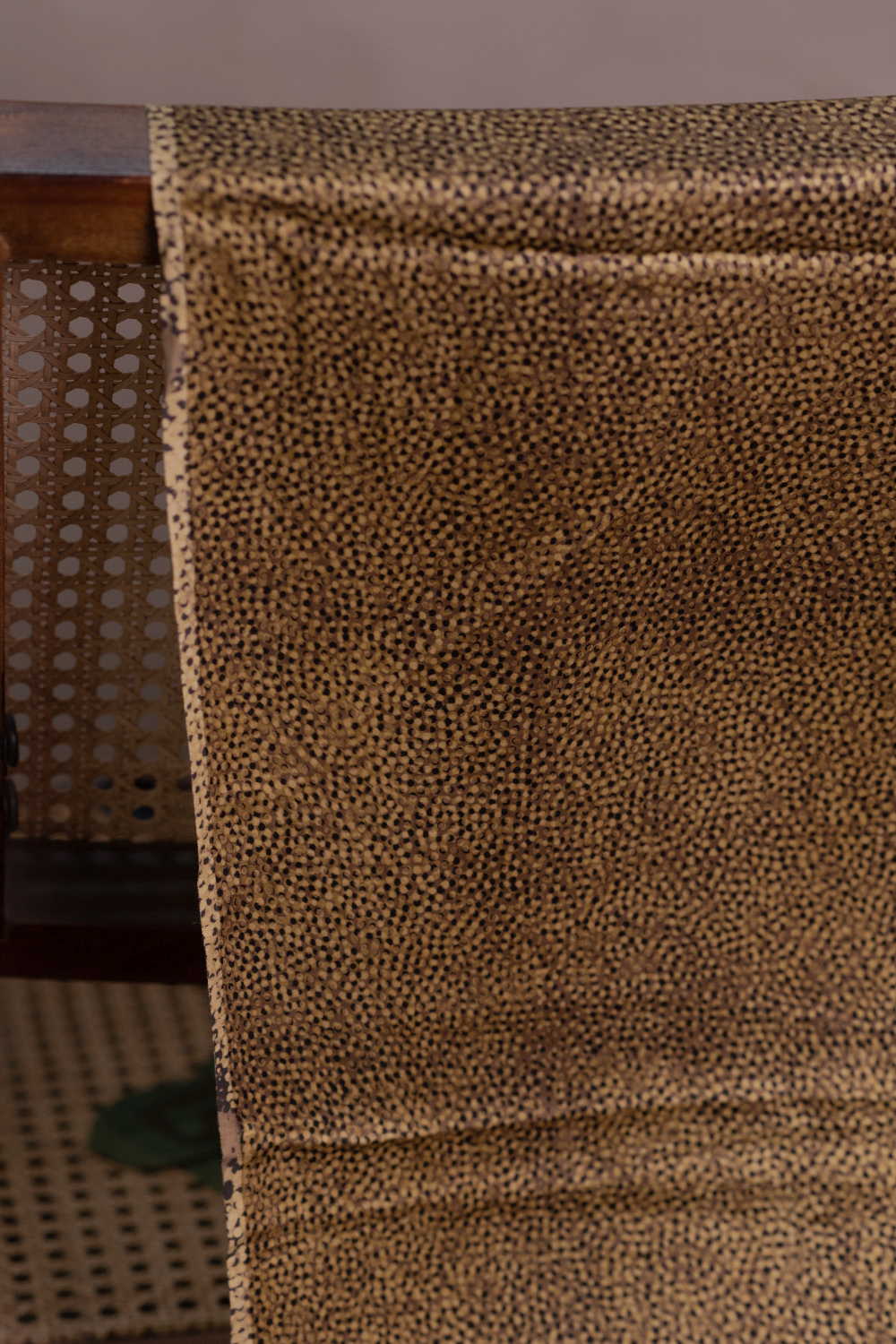 Tiny Dots Pattern Block Printed Modal Silk Fabric - Image 3