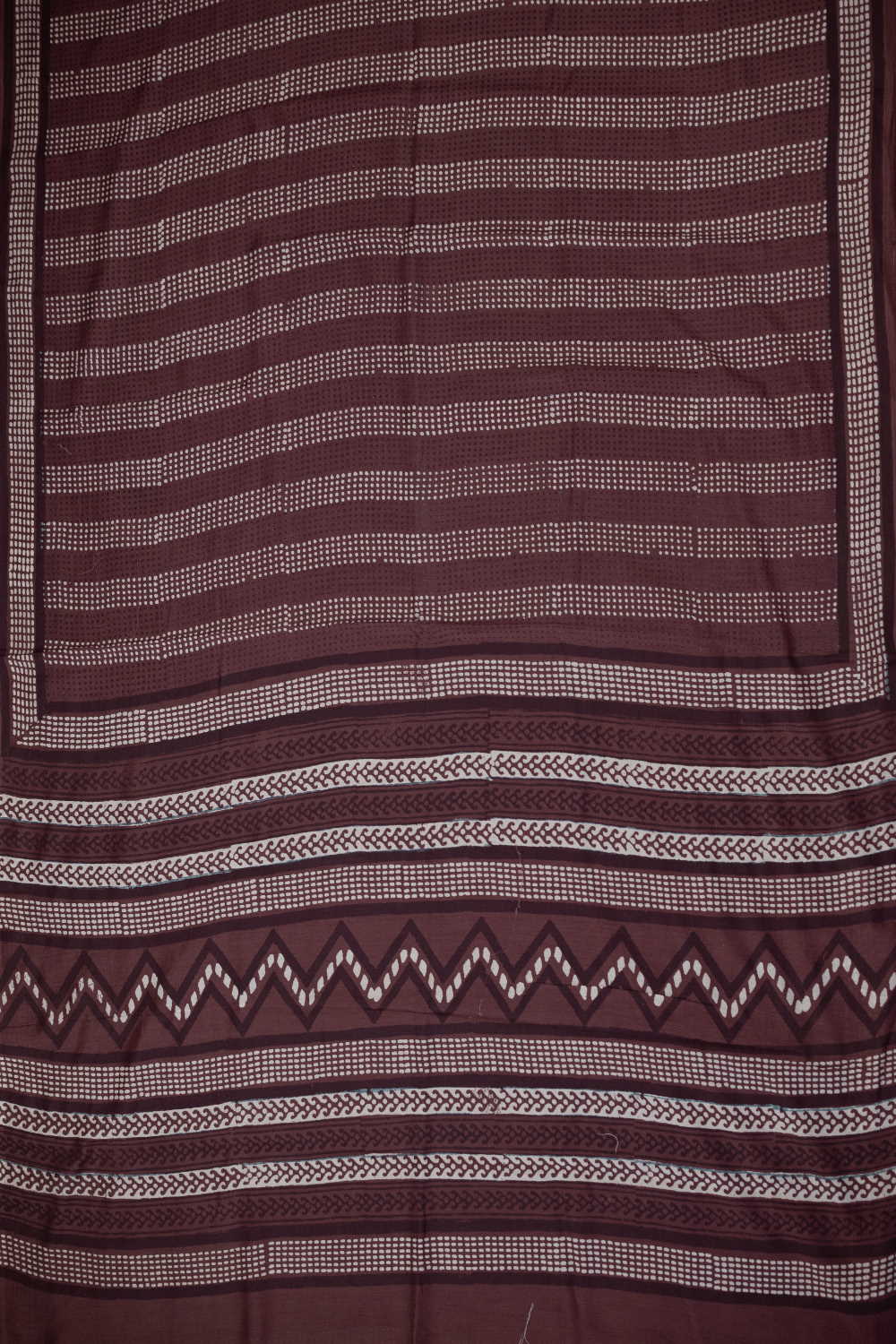 Chocolate Brown Block Printed Lyocell saree - Image 2