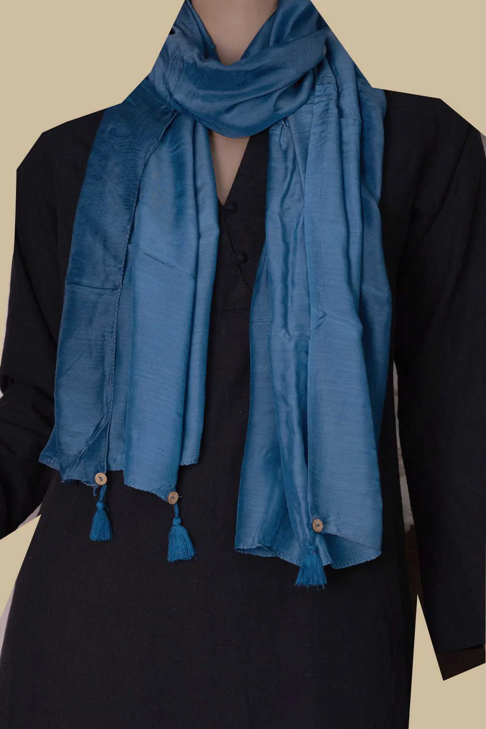 Marine Blue Modal Silk Stole