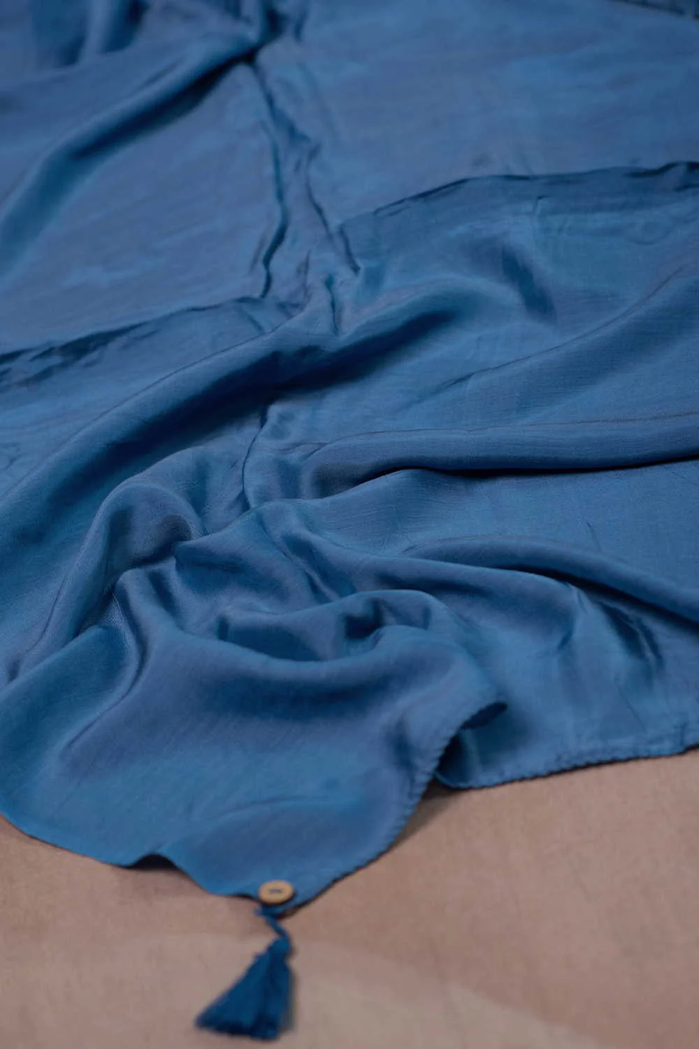 Marine Blue Modal Silk Stole - Image 3