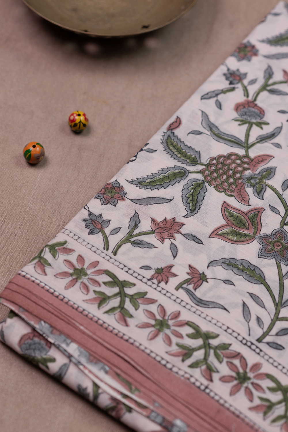 Prettiest Floral Block Printed Mul Cotton saree