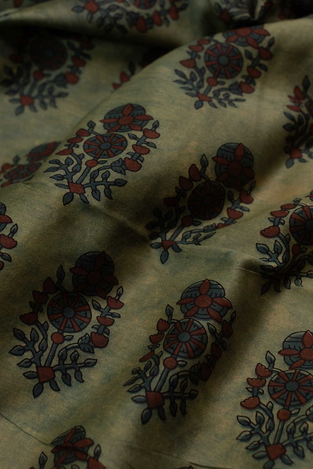 Butta Florets - Green Chanderi Silk Cotton Fabric - 0.5m - Image 3