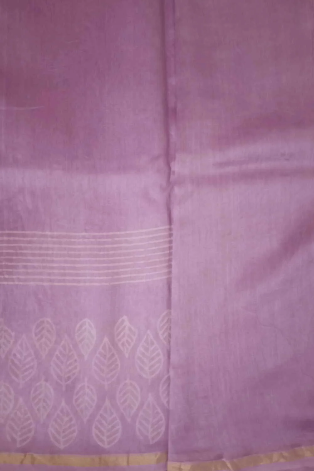 Pleasant Purple Block Printed Silk Cotton saree - Image 8