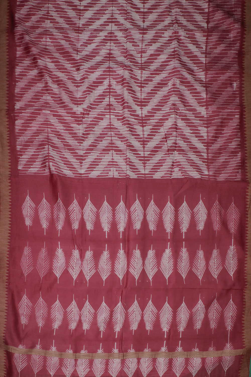 Chevron Pattern Shibori Chanderi Silk Cotton saree - Image 2