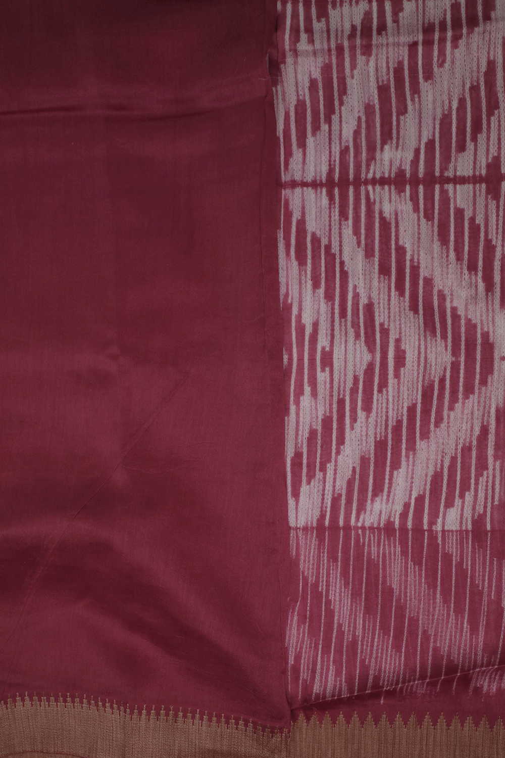 Chevron Pattern Shibori Chanderi Silk Cotton saree - Image 4