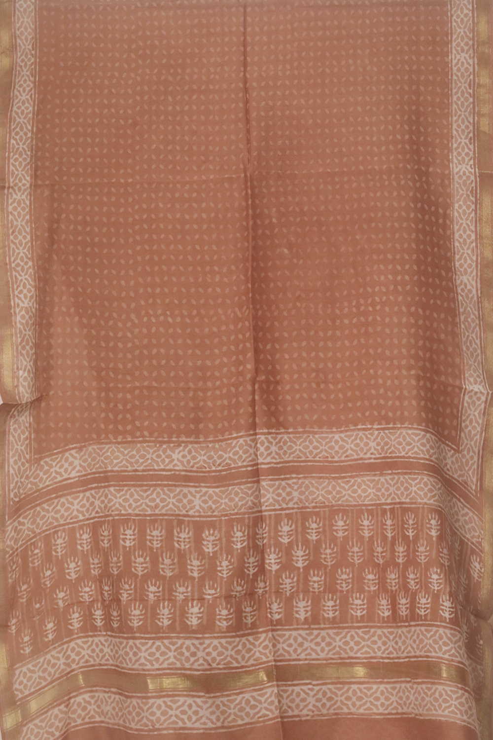 Dusty Orange - Block Printed Chanderi Top & Dupatta - Image 3