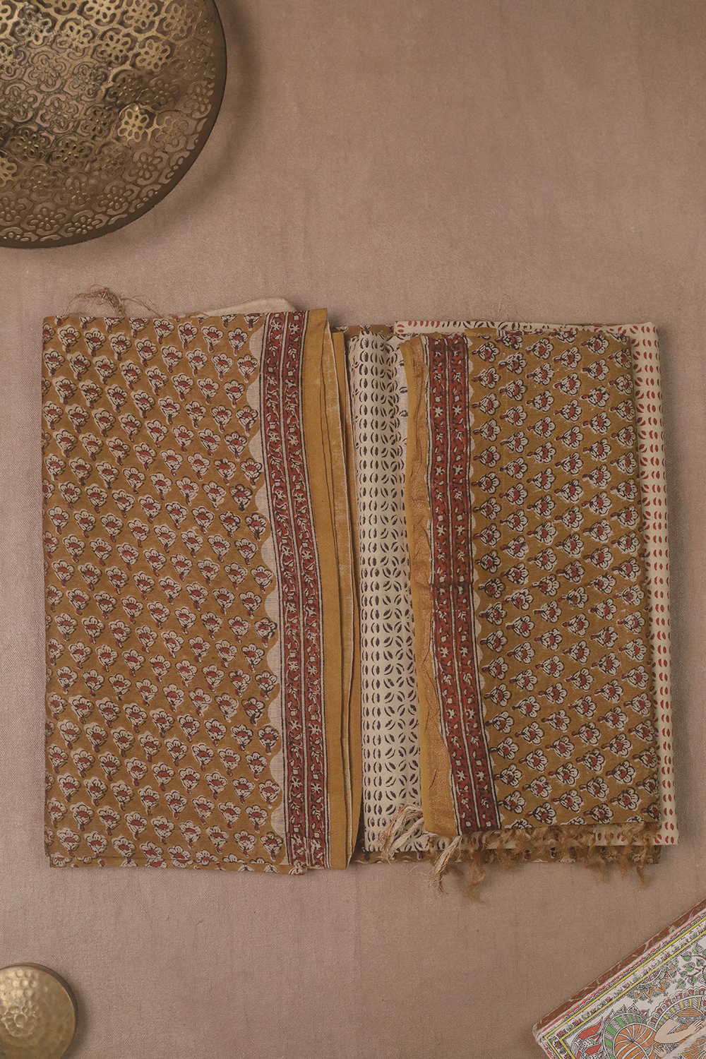 Fenugreek Yellow - Block Printed Silk Cotton Suit