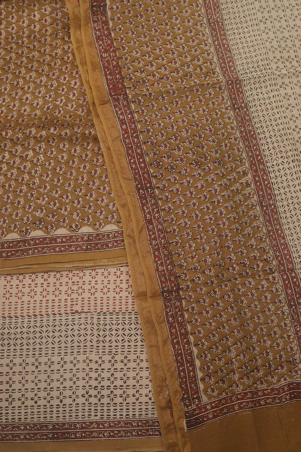 Fenugreek Yellow - Block Printed Silk Cotton Suit - Image 2