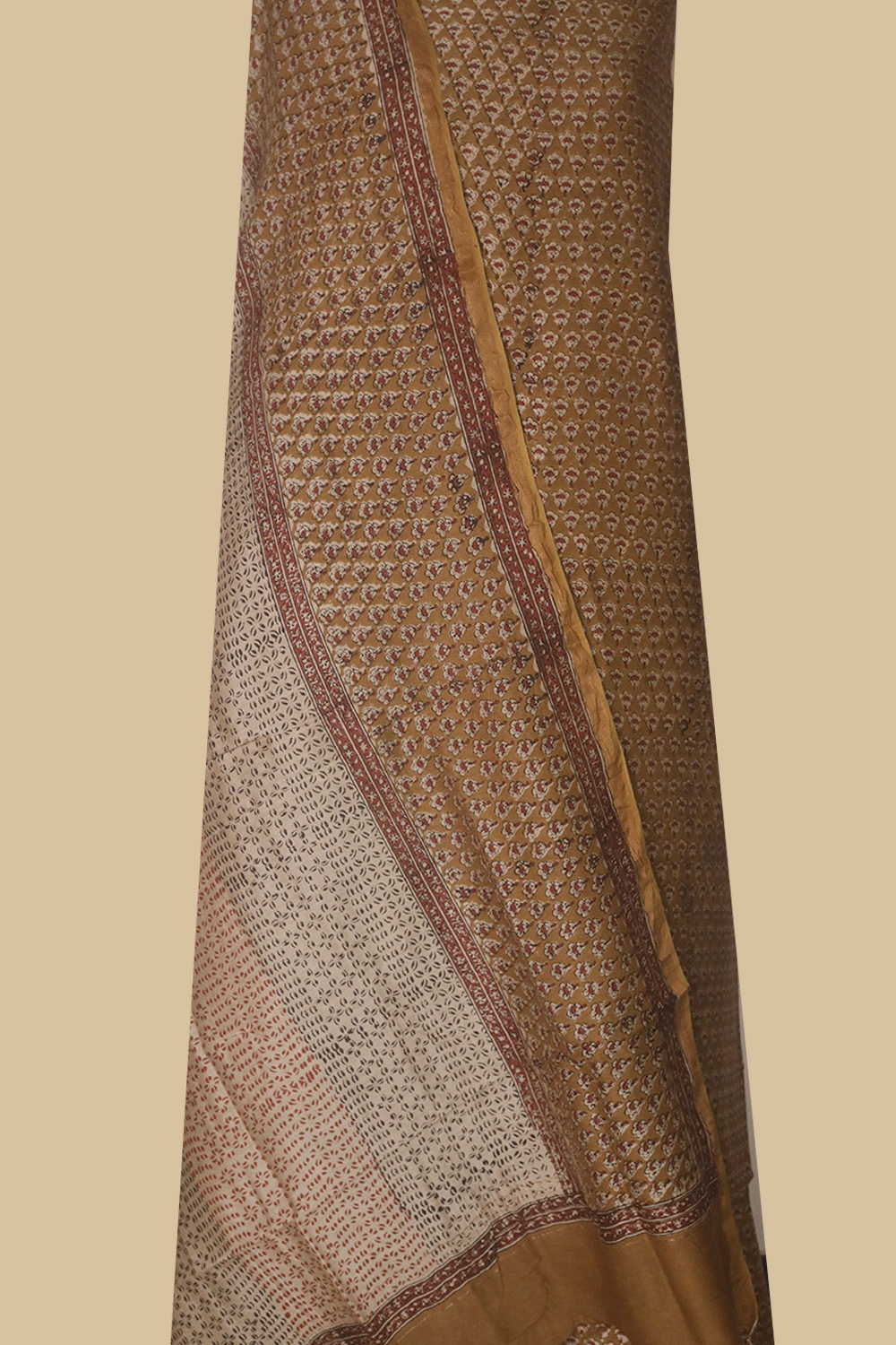 Fenugreek Yellow - Block Printed Silk Cotton Suit - Image 3