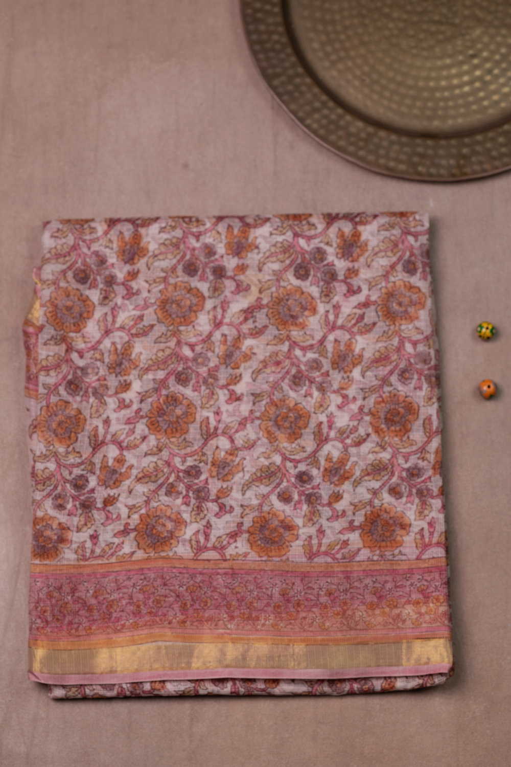 Prettiest Floral Block Printed Kota Silk saree