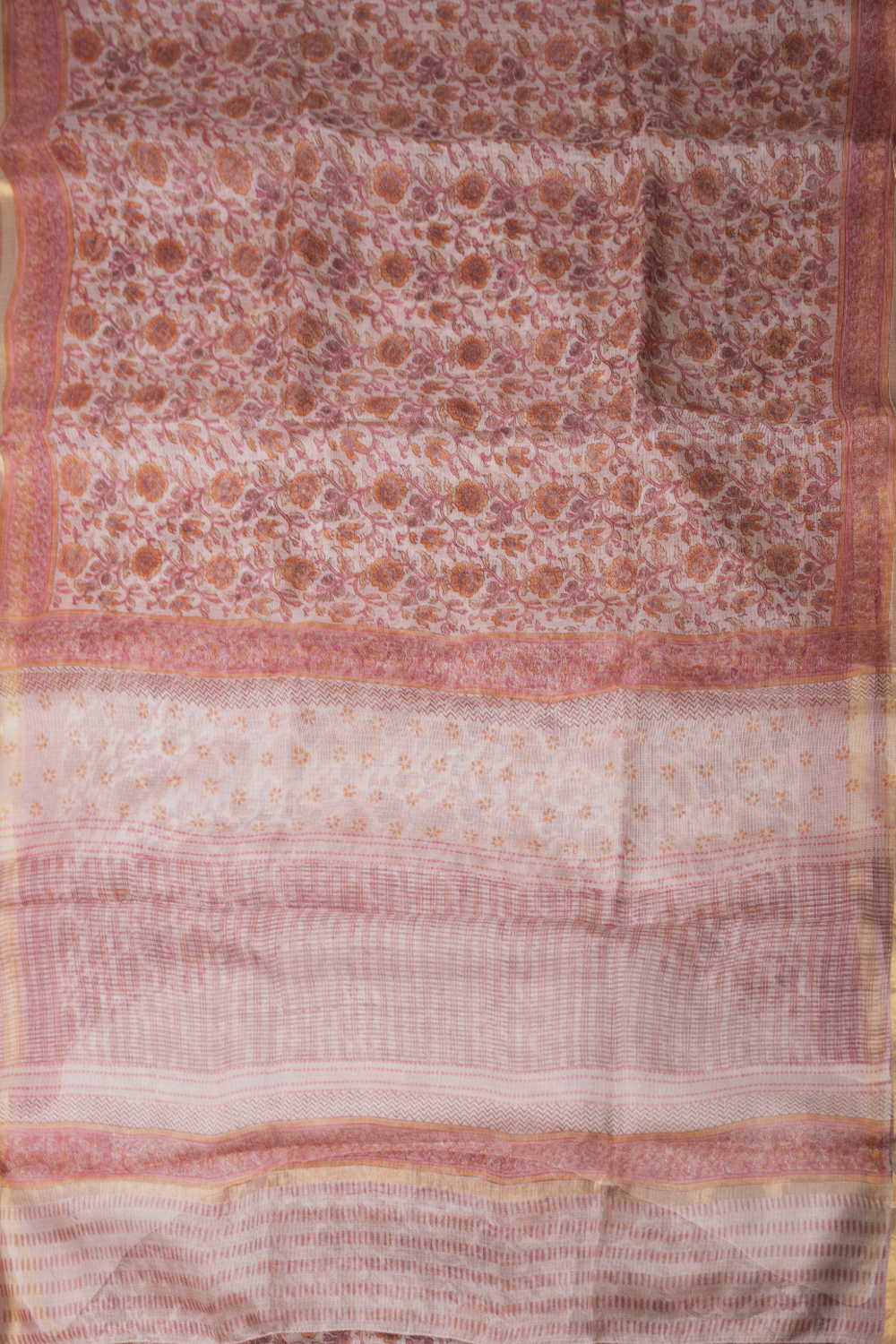 Prettiest Floral Block Printed Kota Silk saree - Image 2