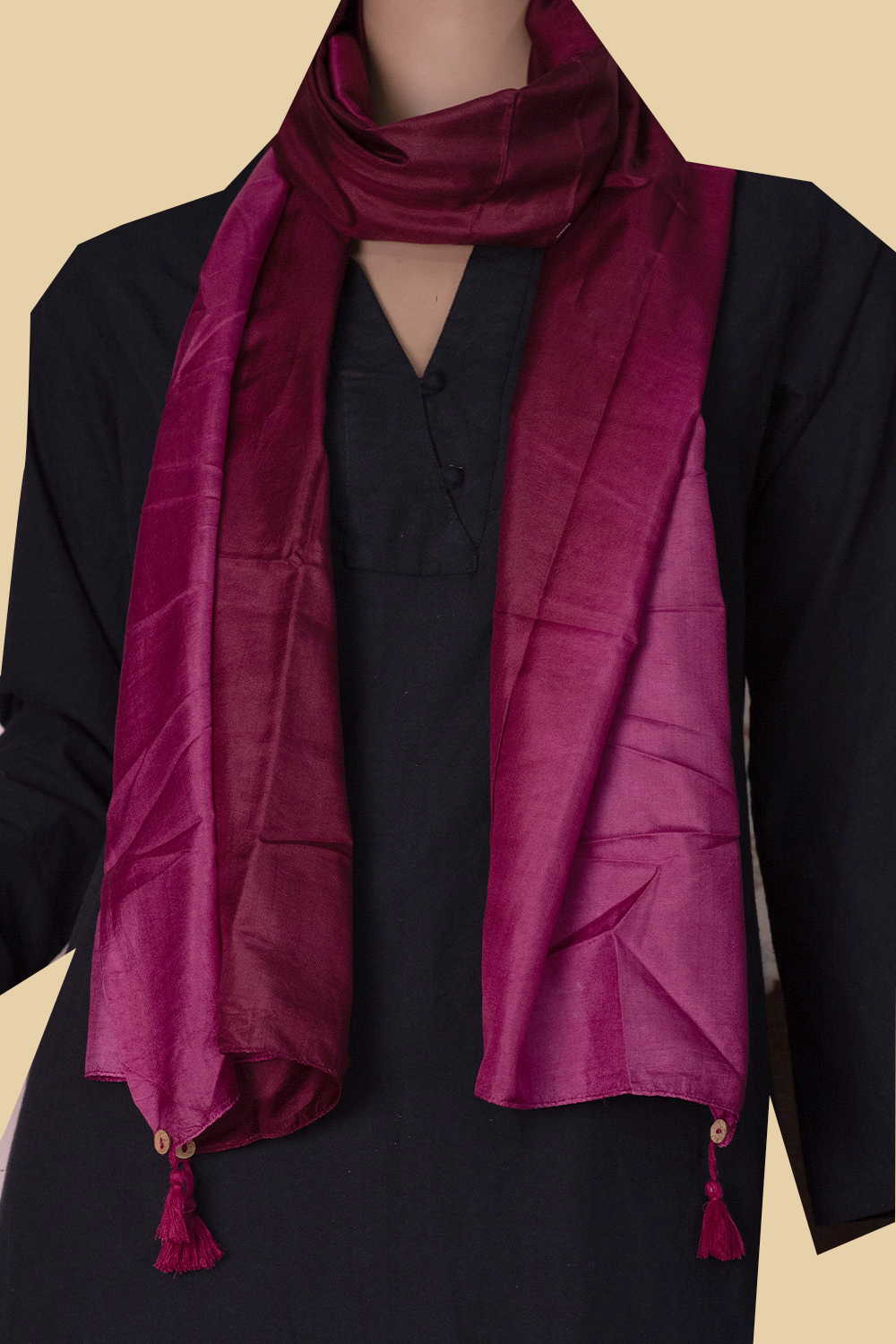 Twin Shaded Pink Mulberry Silk Stole