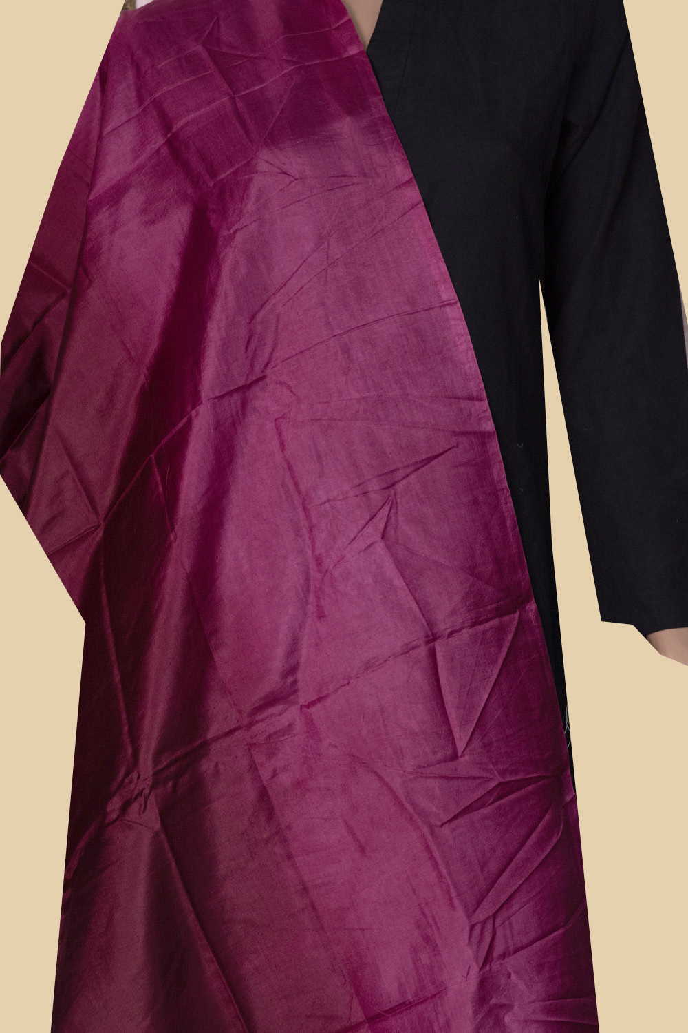 Twin Shaded Pink Mulberry Silk Stole - Image 2