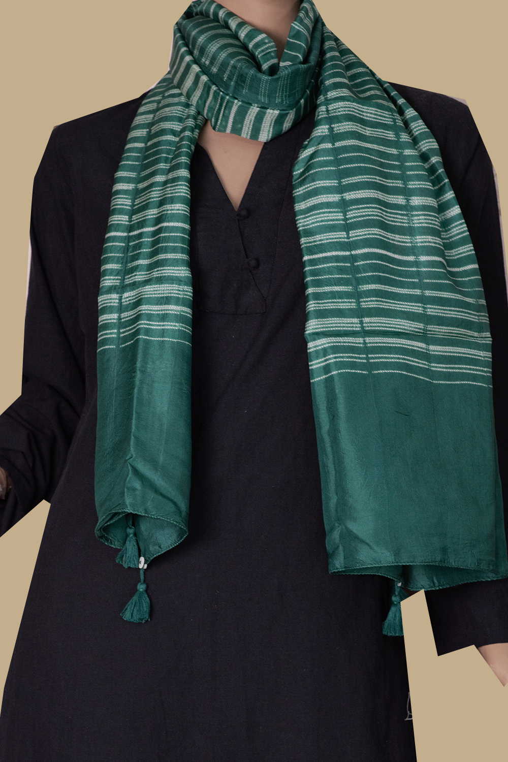Tropical Green Mulberry Silk Stole