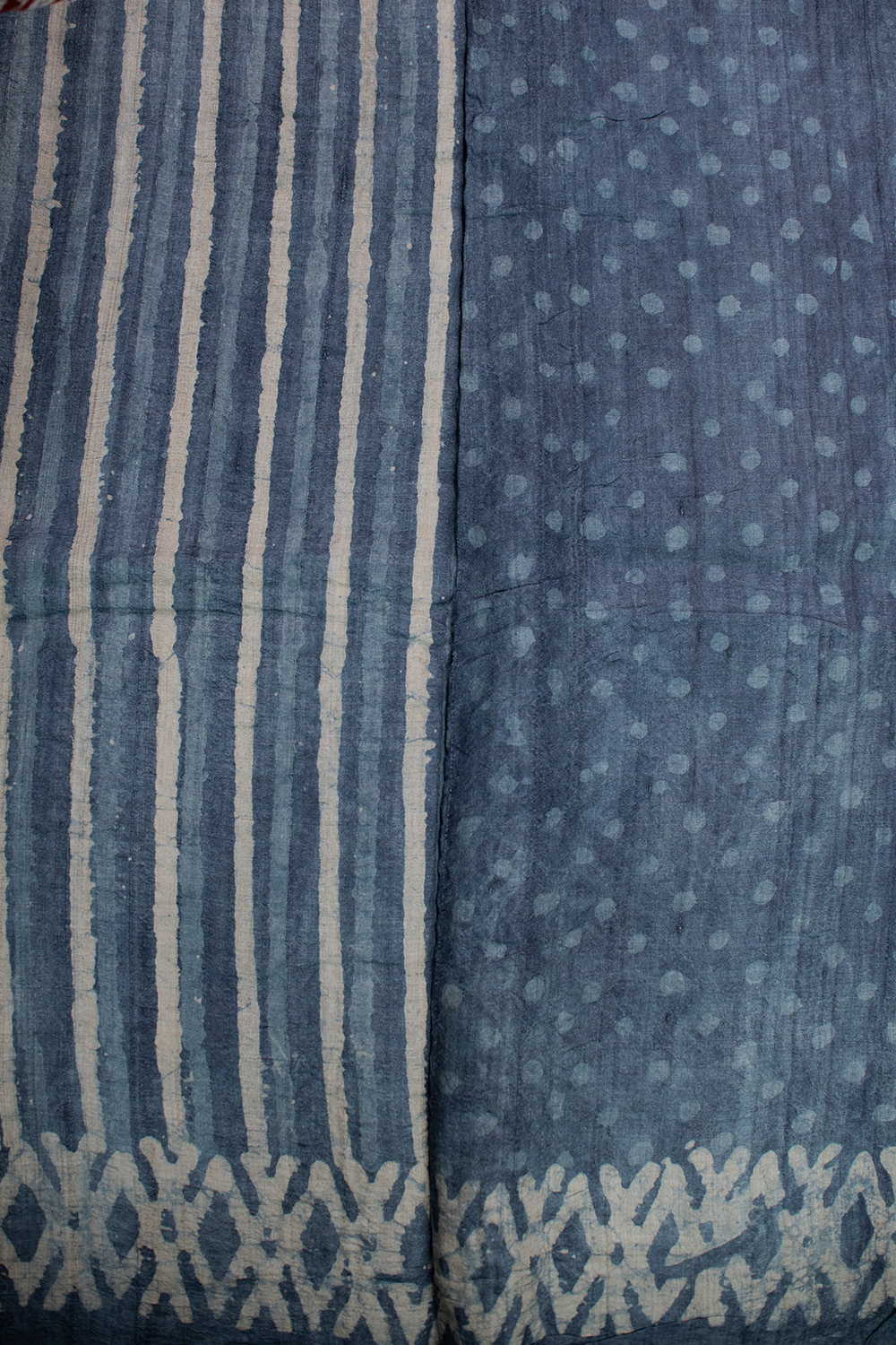 Indigo Block Printed Tussar saree - Image 4