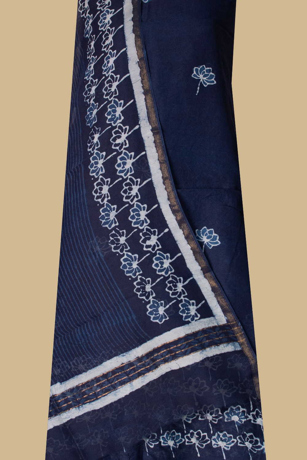 Lotus Butta Chanderi Silk Cotton Top & Dupatta
