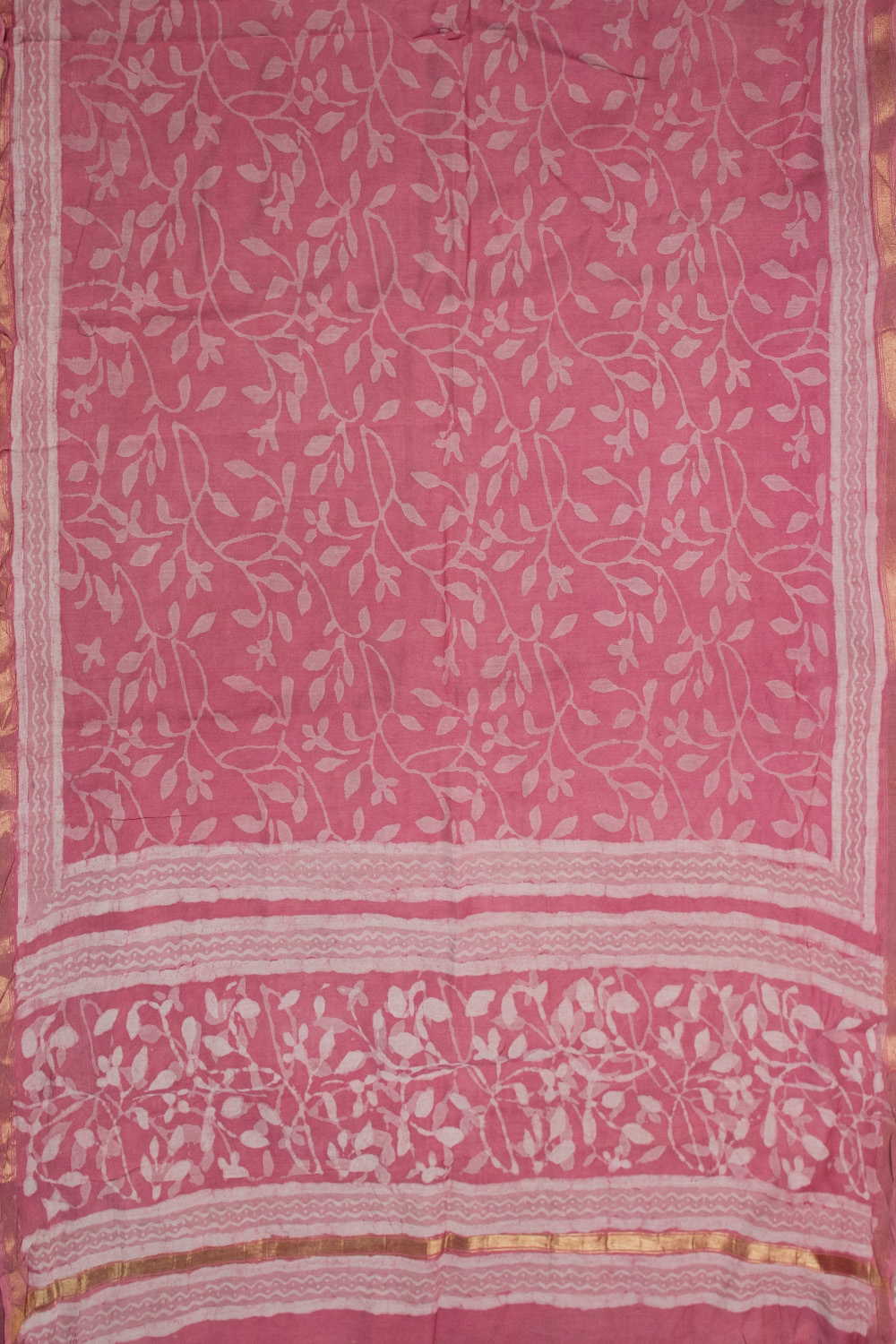 Leafy Floral Chanderi Silk Cotton Top & Dupatta - Image 3