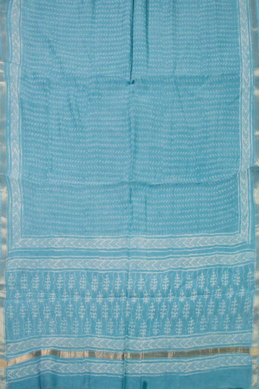 Blue Chanderi Silk Cotton Top & Dupatta - Image 3