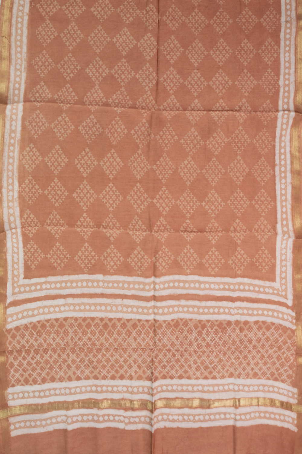Light Beige Chanderi Silk Cotton Top & Dupatta - Image 3