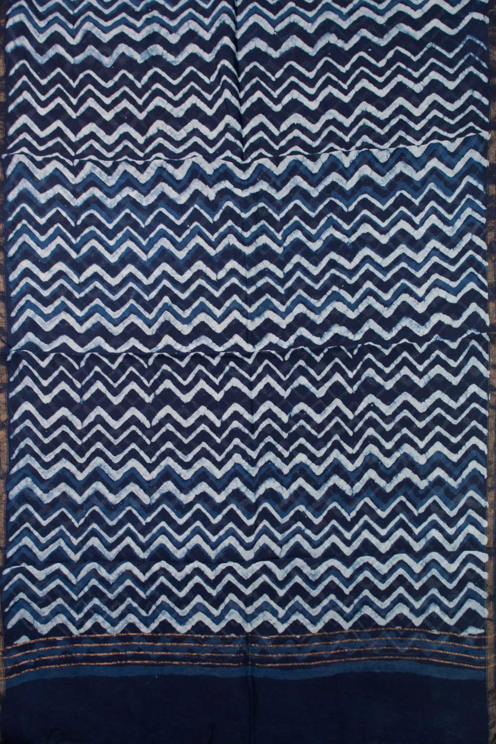 Deep Indigo Chanderi Silk Cotton Top & Dupatta - Image 3