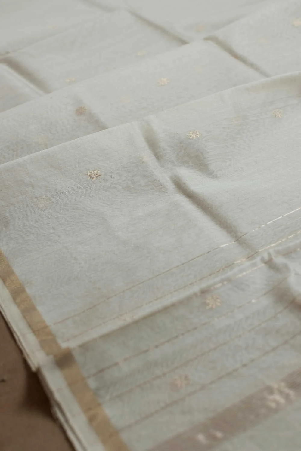 Ivory Cream Chanderi Silk Cotton Dupatta - Image 4