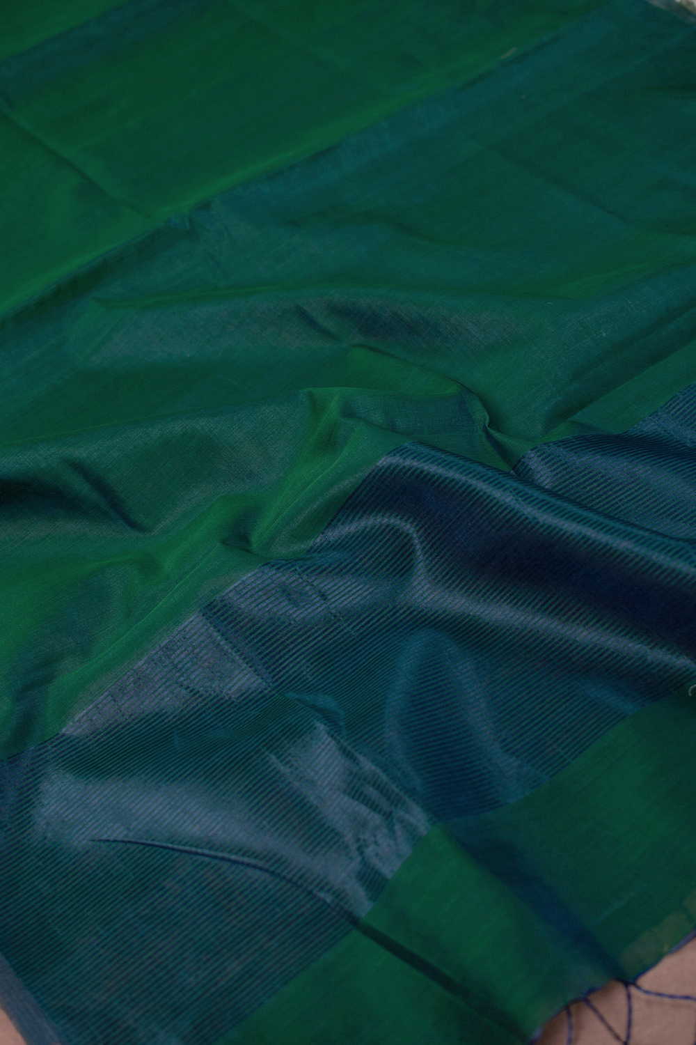 Peacock Green Chanderi Silk Cotton Dupatta - Image 4