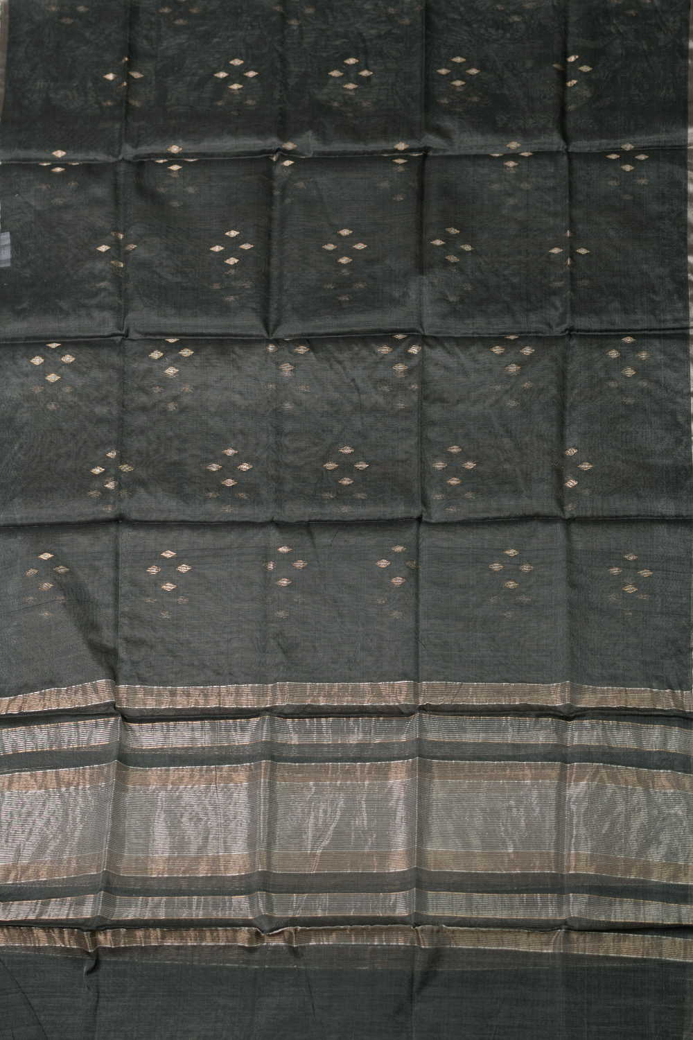 Glittery Grey Chanderi Silk Cotton Dupatta - Image 4