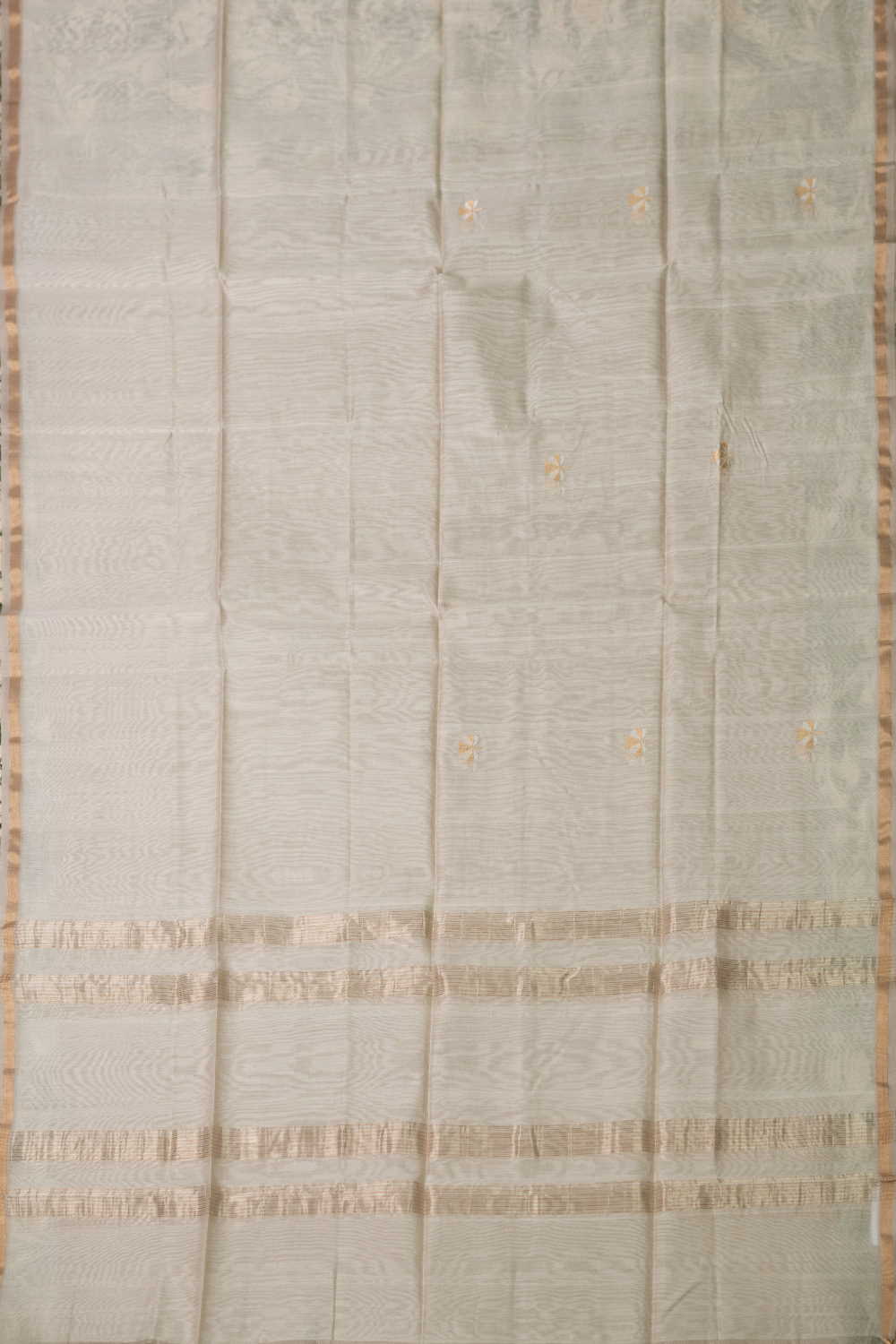 Cream with Zari Butta Chanderi Silk Cotton Dupatta - Image 4
