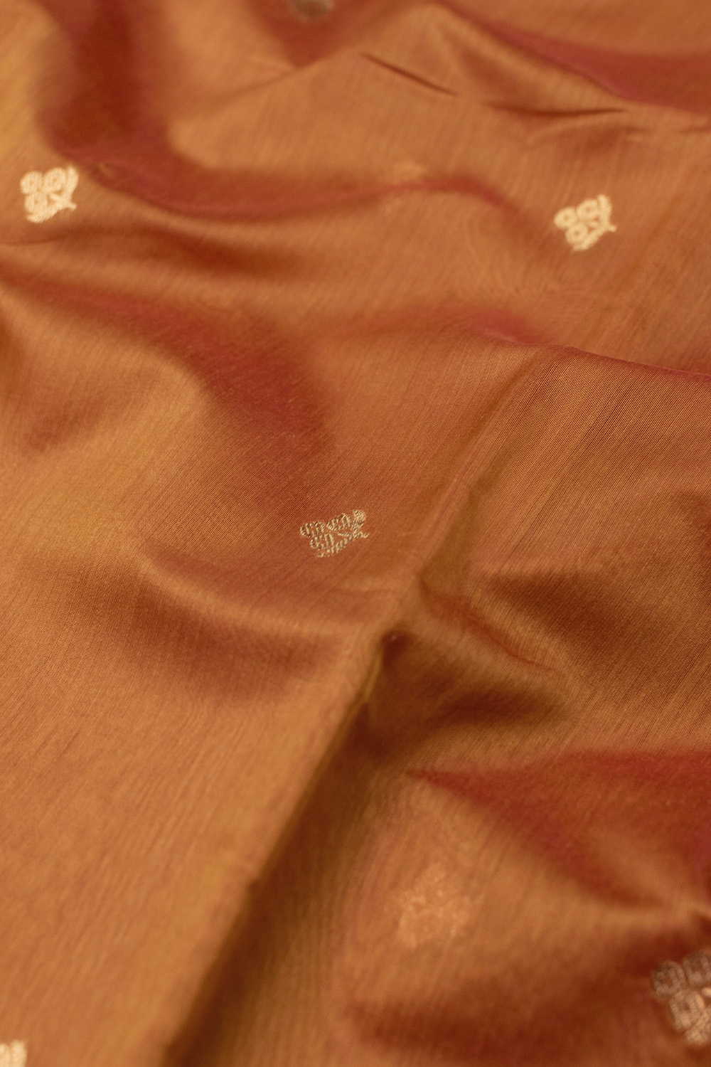 Royal Orange Chanderi Silk Cotton Fabric - Image 2