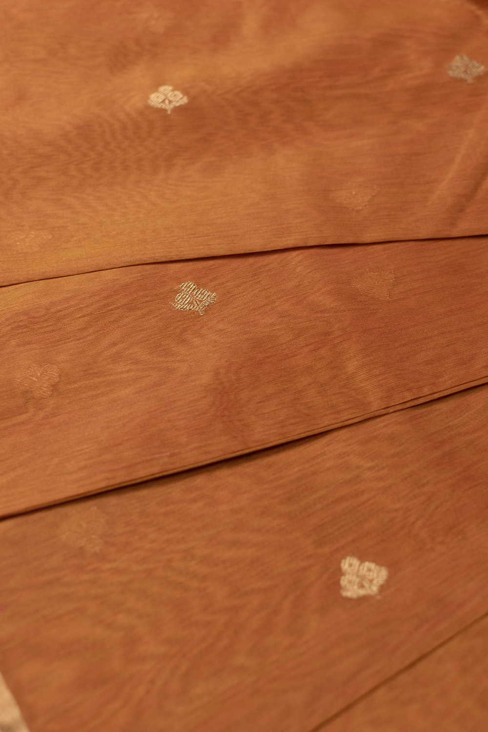 Royal Orange Chanderi Silk Cotton Fabric - Image 3