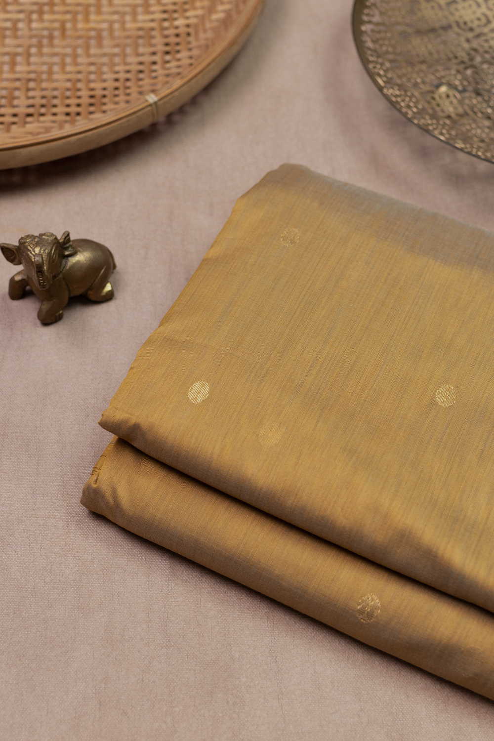 Honey Yellow Chanderi Silk Cotton Fabric
