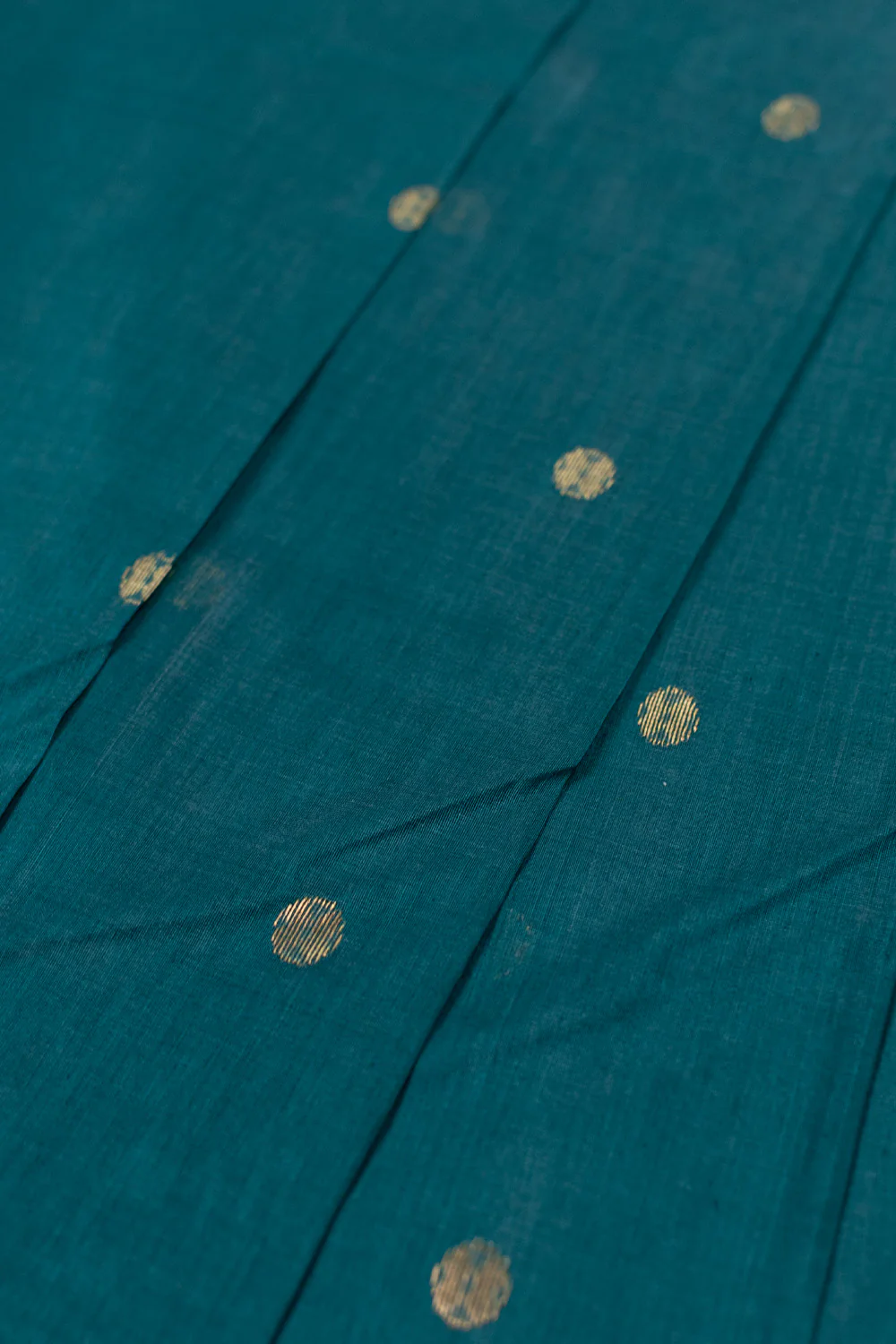 Zari Butta on Green Chanderi Silk Cotton Fabric - Image 4