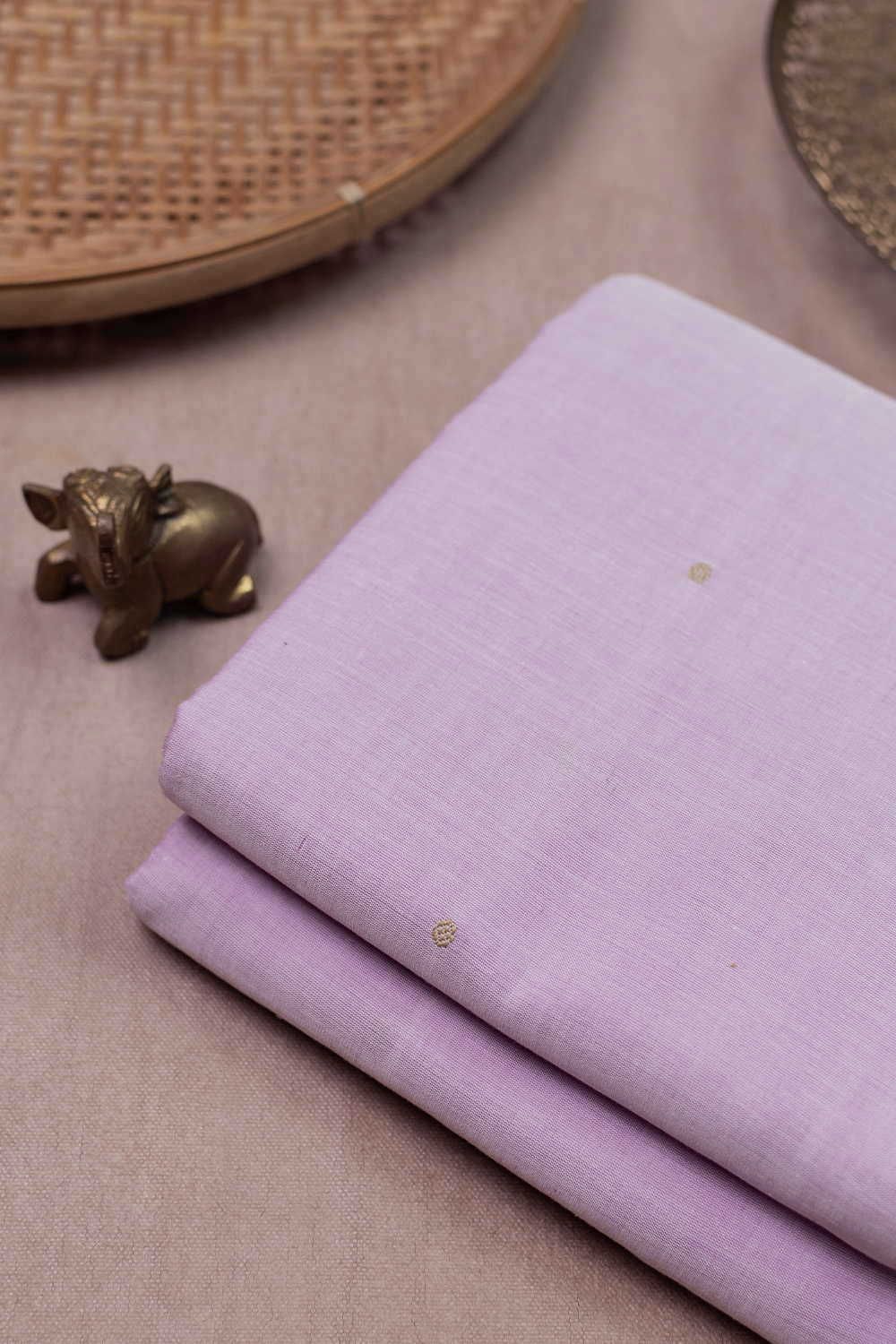Lavender Purple Chanderi Cotton Fabric - Image 3