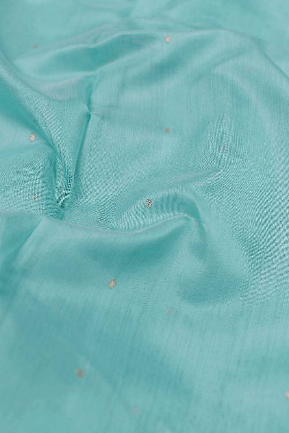 Sky Blue Chanderi Silk Cotton Fabric - Image 3