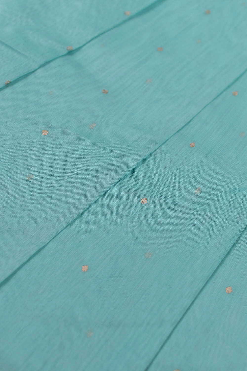 Sky Blue Chanderi Silk Cotton Fabric - Image 4