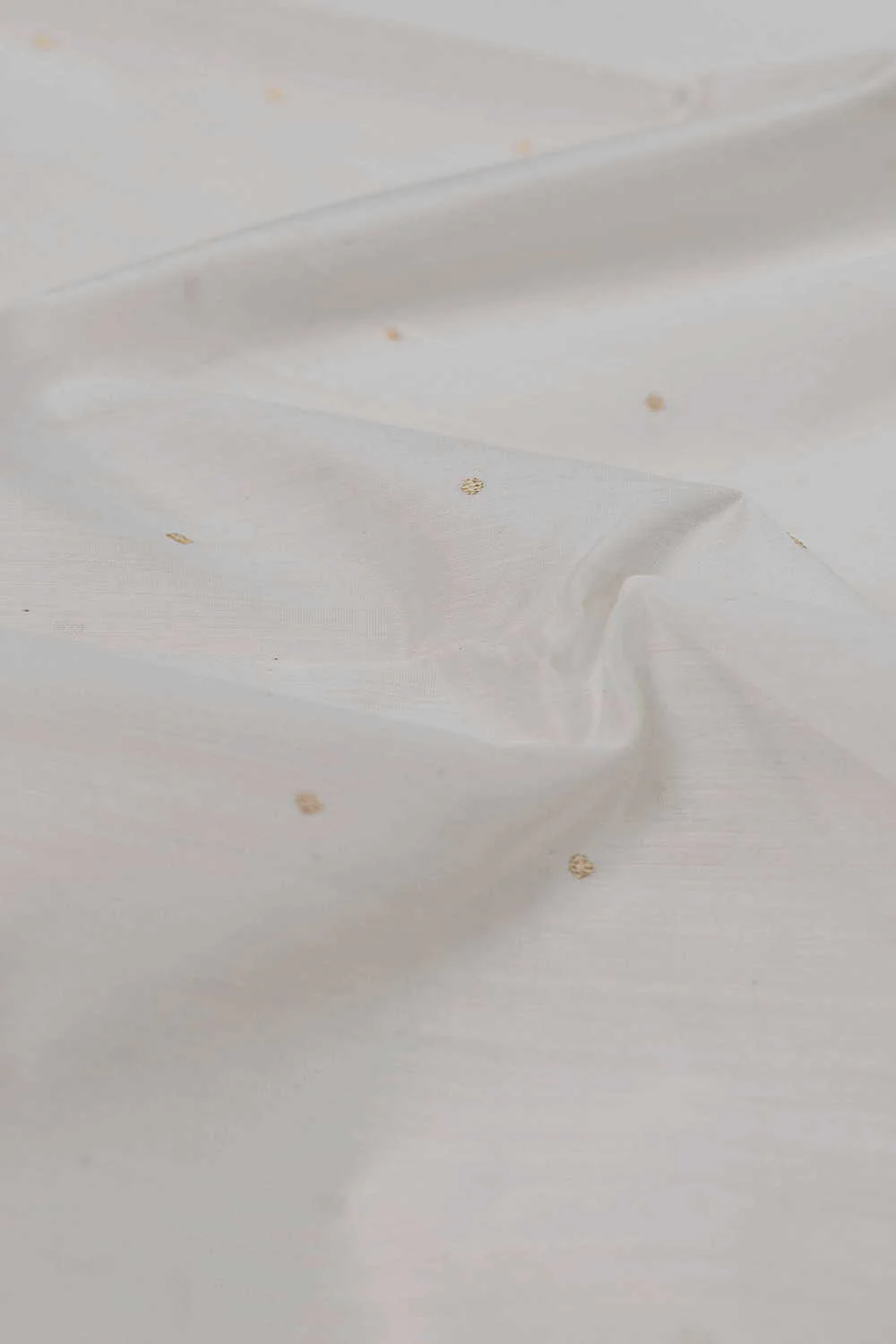 Off-White Chanderi Silk Cotton Fabric - Image 2