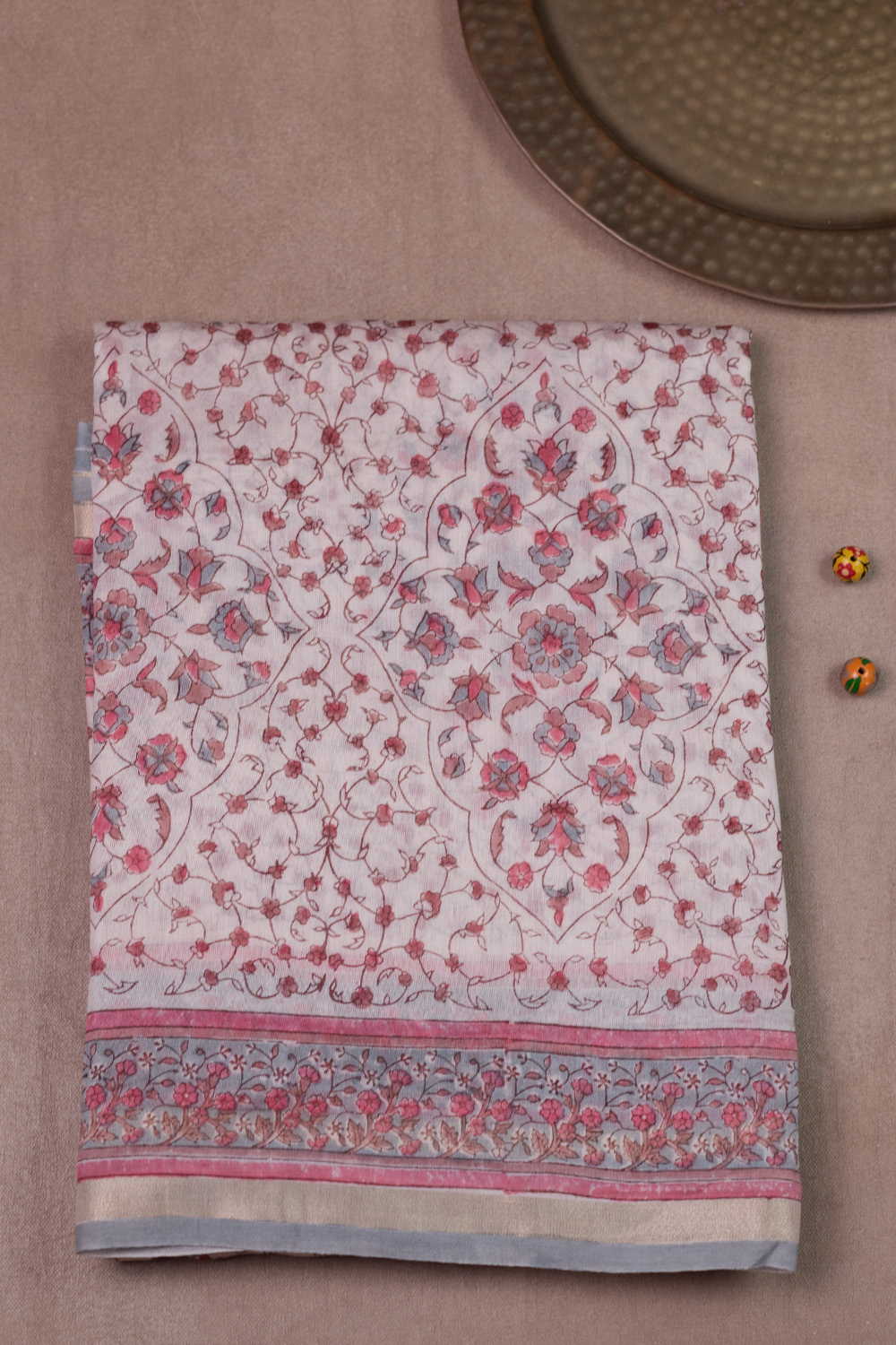 Rosette Garden Weave Chanderi Silk Cotton saree