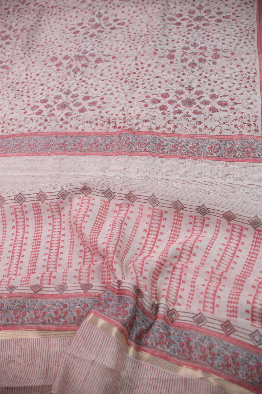 Rosette Garden Weave Chanderi Silk Cotton saree - Image 3
