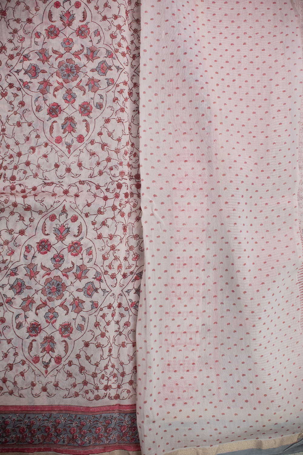 Rosette Garden Weave Chanderi Silk Cotton saree - Image 4