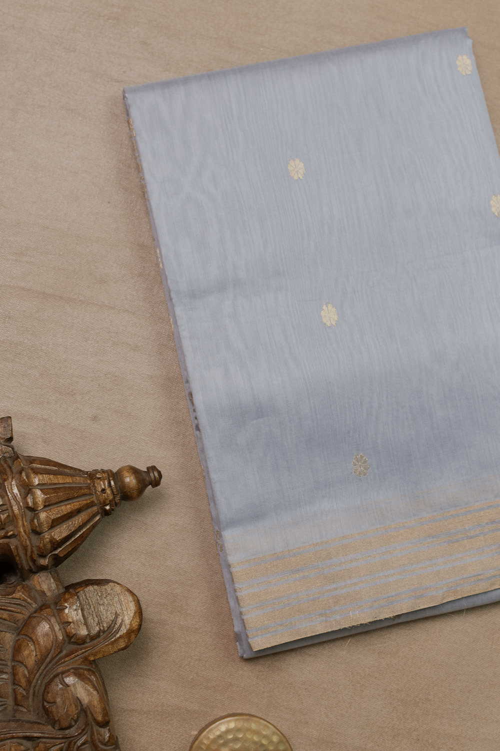 Baby Grey Chanderi Silk Cotton saree