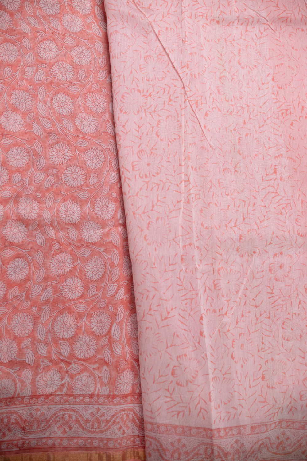 Light Peach Garden Chanderi Silk Cotton saree - Image 4
