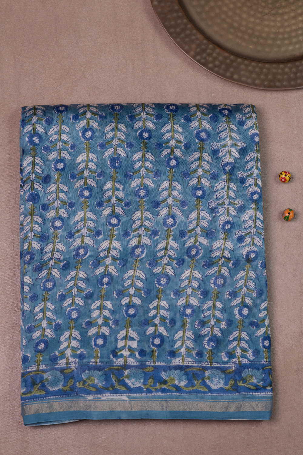 Floral Pattern Chanderi Silk Cotton saree