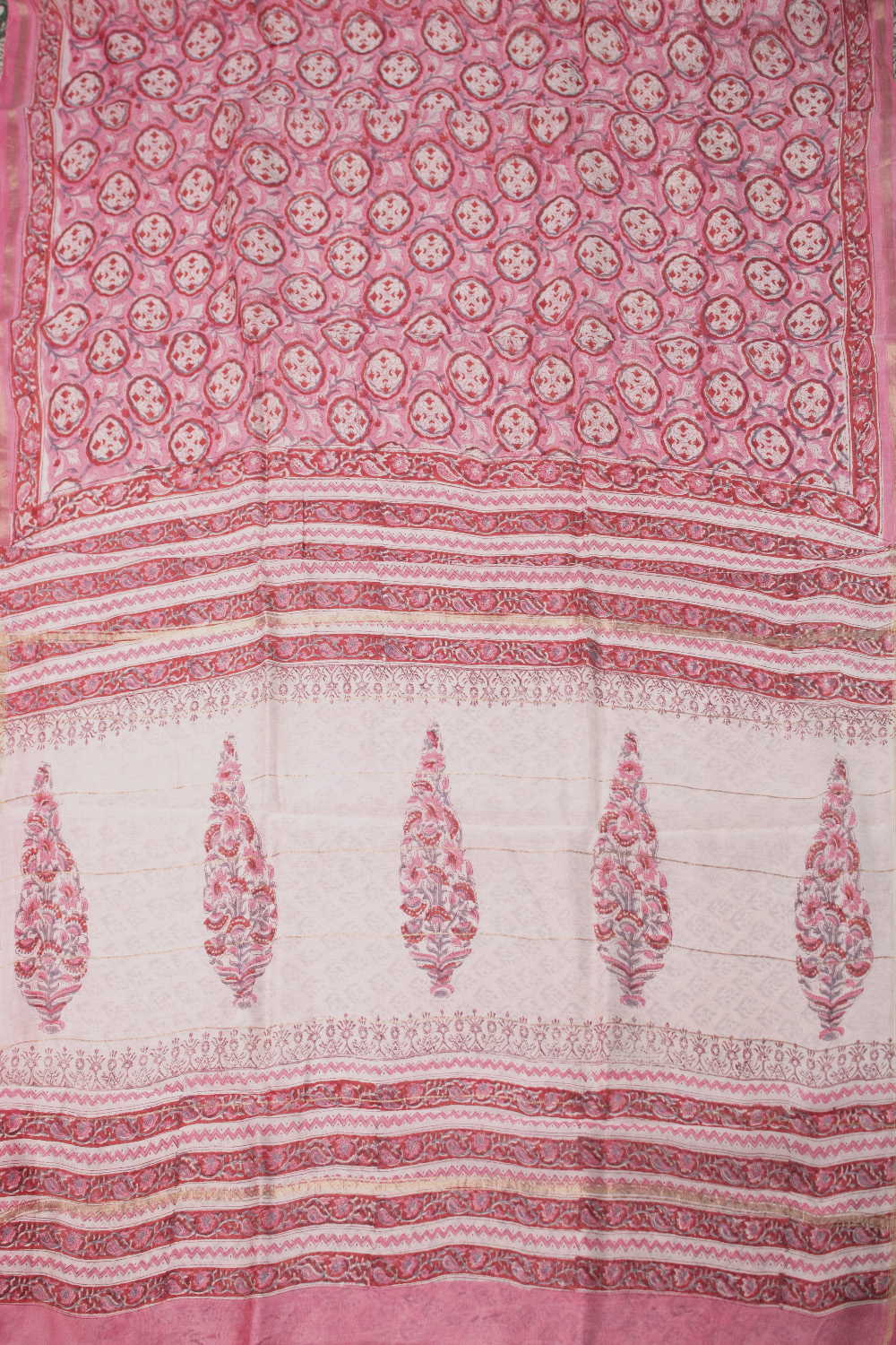 Intricate Design - Pink Chanderi Silk Cotton saree - Image 2