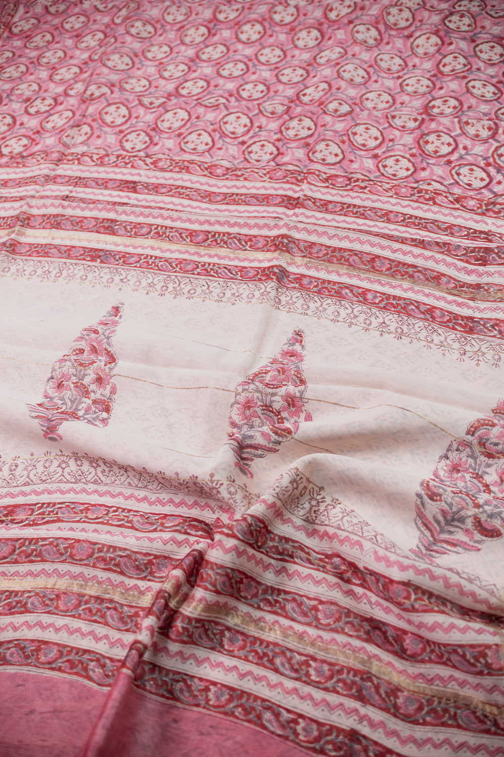 Intricate Design - Pink Chanderi Silk Cotton saree - Image 3