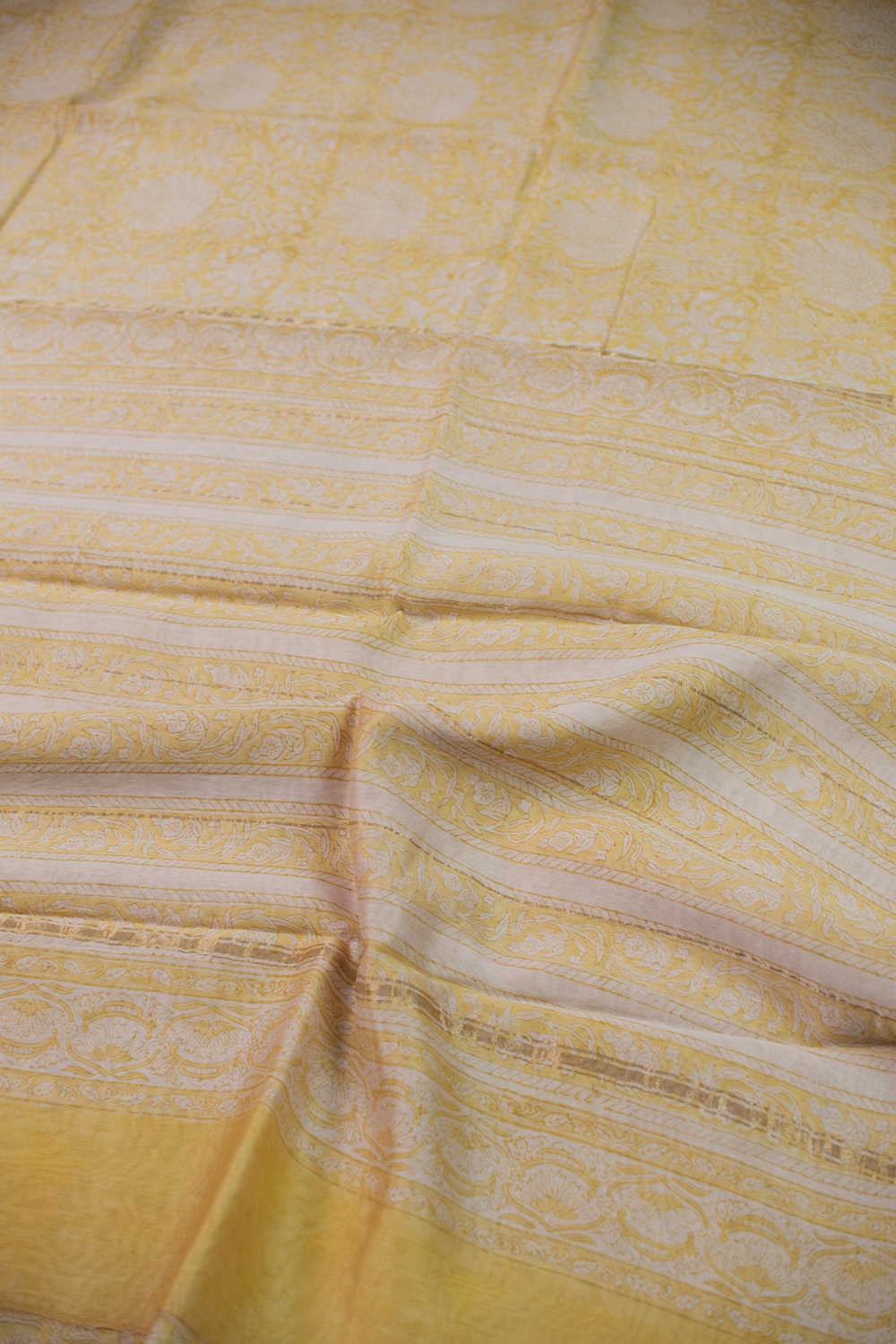 Yellow Garden Chanderi Silk Cotton saree - Image 3