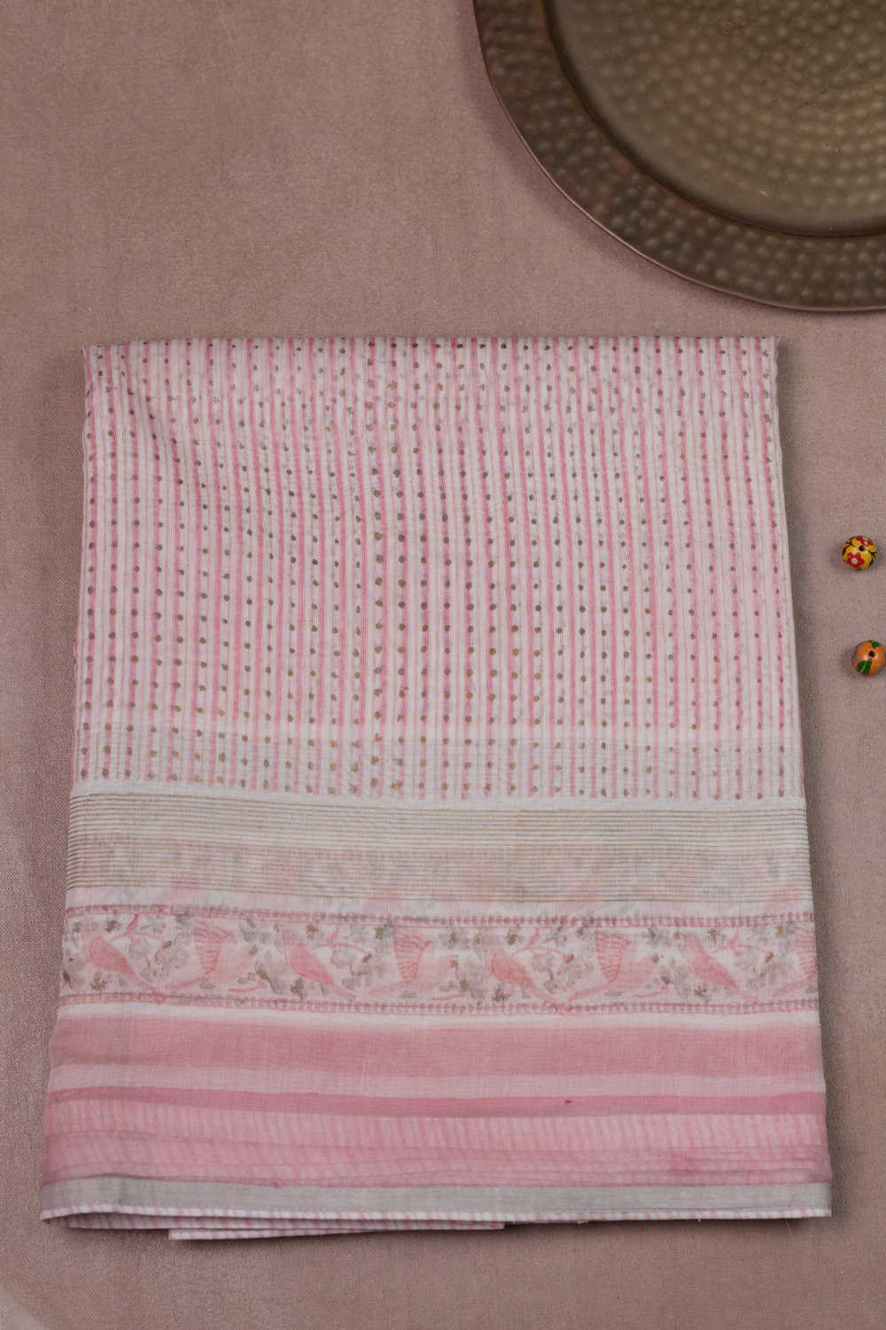 Blush Stripe Chanderi Silk Cotton Saree